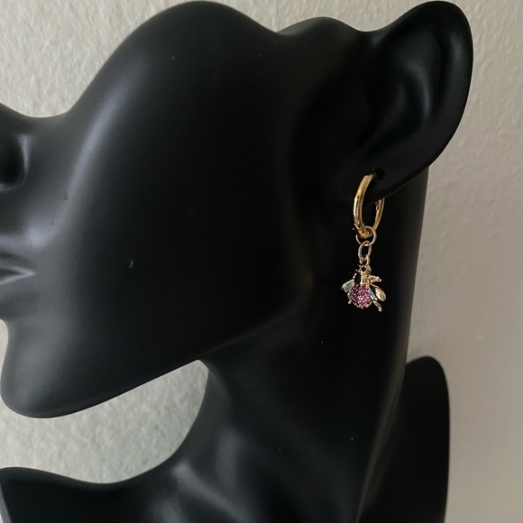 Bee Huggie Hoop Earrings - Picture 3 of 7